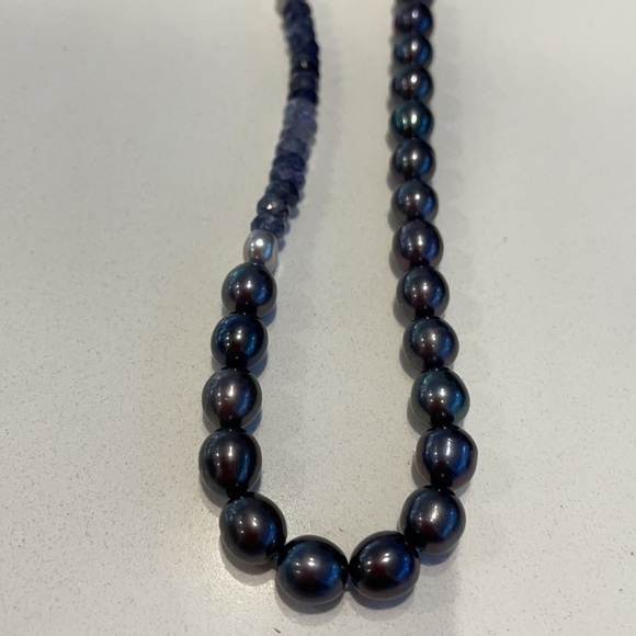 Sundance Catalog Gorgeous Iolite & Raven Freshwater Pearl & Sterling Nk-New - Picture 3 of 7